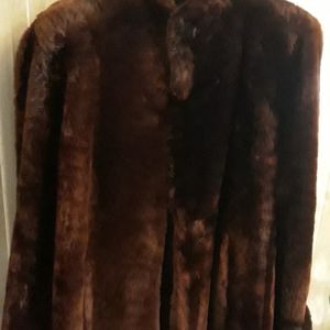 Mouton Swing Fur Coat, Vintage 1940's